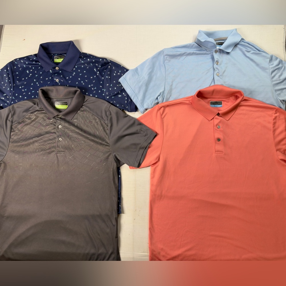 ⭐️Lot Of 4 PGA Tour Men’s Golf Polo Shirts Mens Size L & M